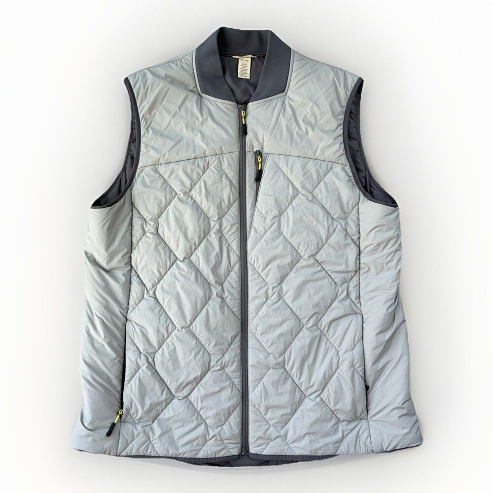 Duluth Trading Co Agiloft Quilted Vest Mens XL Tall Gray Full Zip Lightweight